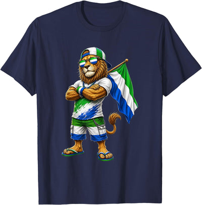Sierra Leone National Pride Lion Flag T-Shirt