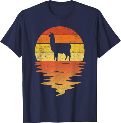 TrendyPull Silhouette Retro Vintage Style Gifts Llama shirt retro sunset 70s vintage Llama T-Shirt