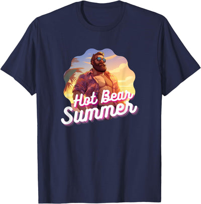 Hot Bear Summer - Bear & Cub Gay Pride LGBT Bear Gay Daddy T-Shirt