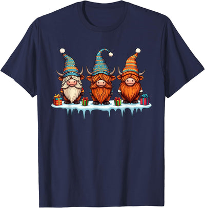 Highland Cow Lovers Christmas Costume Funny Gnomies T-Shirt