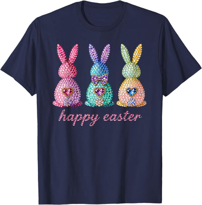 Sparkly Rhinestone Bunny Trio T-Shirt