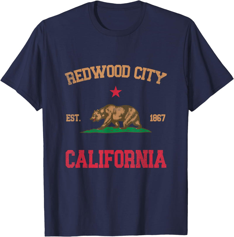 Redwood City California CA Designs Redwood City California T-Shirt - Navy Blue