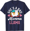LLama Squad Shirts and Gifts Vintage Momma Llama Mom Farm Animal Llama Lover T-Shirt - Navy Blue