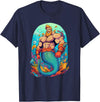 Gay Pride Merman Bear Muscle Daddy Hunk Mermaid LGBTQ Transgender Gay Muscle Dad Bear Mermaid Gay Merman T-Shirt - Navy Blue