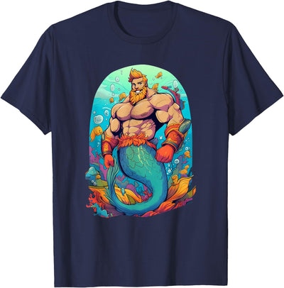 LGBTQ Transgender Gay Muscle Dad Bear Mermaid Gay Merman T-Shirt