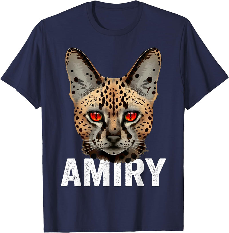 Mountain Lion Wild Serval Cat Shirts Mountain Lion Ohio Wild Cat Amiry Serval Cat T-Shirt - Navy Blue