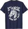 Horse Riding Gifts & Accessories Horse Riding - Horseback Rider Save A Horse Ride My Face T-Shirt - Navy Blue
