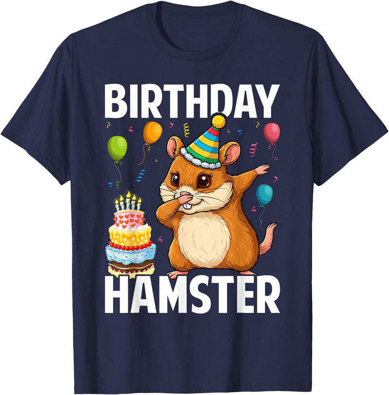 Birthday Hamster Cute Lover T-Shirt - Navy Blue
