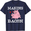 Funny Bacon Tee Gifts for Men Women Funny Pigs Making Bacon Tee Cute Pork Breakfast Tee Women T-Shirt - Navy Blue