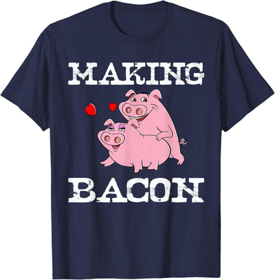 Funny Pigs Making Bacon Cute Pork Breakfast Women T-Shirt