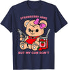Strawberry Jams But My Gun Don't Funny Teddy Bear T-Shirt - Navy Blue