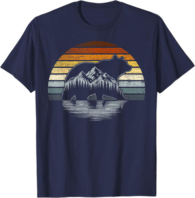Bear Pride Retro Mountain Nature Gay Bear Flag T-Shirt