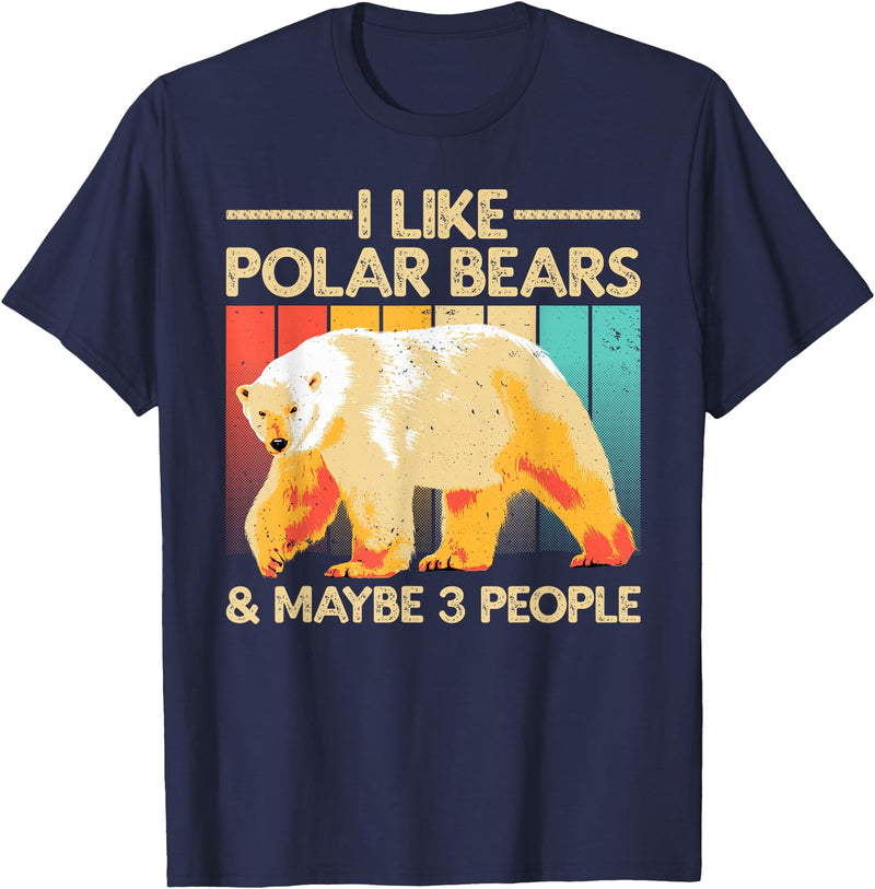 Polar Bear Gift Polar Bear Accessories & Stuff Cute Polar Bear Design For Men Women Kids Polar Bear Lover T-Shirt - Navy Blue