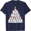 Christmas white bear Polar Bear Christmas Tree Lights T-Shirt - Navy Blue