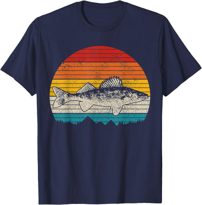 Walleye Vintage Fishing Men Zander Fish T-Shirt