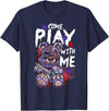 Halloween Gifts & Halloween Shirts by NLTS Scary Killer Teddy Bear Pastel Goth Style Creepy Kawaii T-Shirt - Navy Blue
