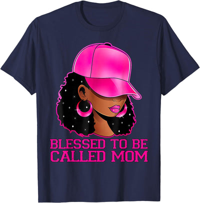 Blessed To Be Called Mom Cats Mothers Day African American Afro Blessed To Be Called Mom Mothers Day T-Shirt