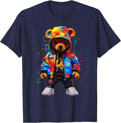 Hip-Hop Teddy-Bear Colorful Teddybear with Graphic Hoodie