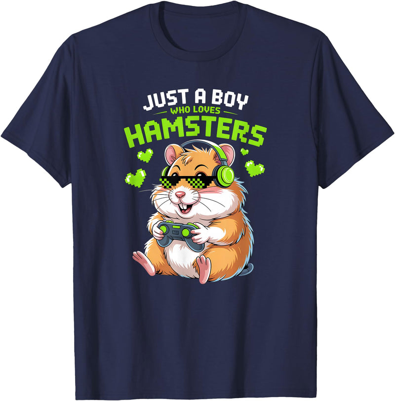 Boys Hamster T-Shirt - Navy Blue