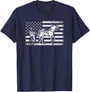 horse racing gifts Harness racing american flag, horse harness racing T-Shirt - Navy Blue