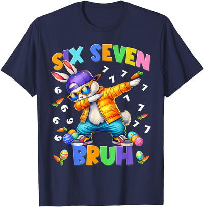 Six Seven Bruh Dabbing Easter Bunny T-Shirt