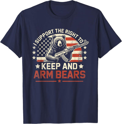 I Support the Right to Keep and Arm Bears Funny Meme Design T-Shirt