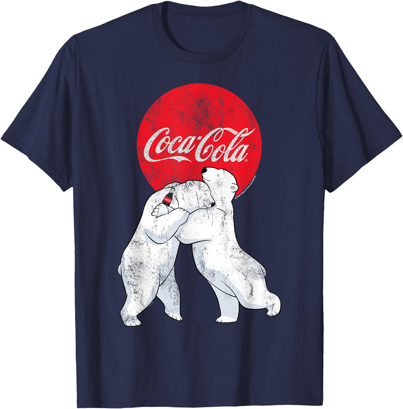 Coca-Cola Christmas Polar Bears Classic Logo T-Shirt - Navy Blue