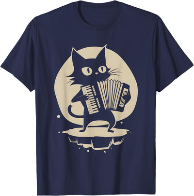 Accordionist Accordion Player Design Cat Accordion T-Shirt