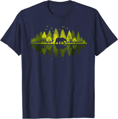 Trees Reflection Wildlife Nature Animal Bear Outdoor T-Shirt
