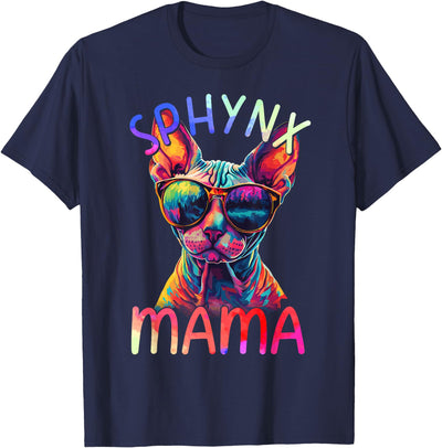 Sphynx Cat Lovers Designs Sphynx Cat Mom Mama Colorful Pop Art Womens Sphynx Cat T-Shirt