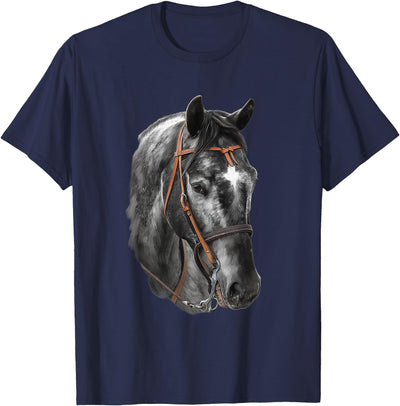 Horse Craze Tees Happy Vibes Black Horse Side View T-Shirt