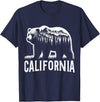 Golden Wilds - Adventure & Nature Apparel California Grizzly Bear Tee Mountain Nature Inspired Outdoor T-Shirt - Navy Blue