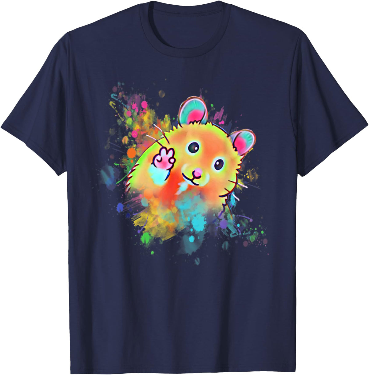 Funny Hamster T for Boys, Girls, Men, Women & Kids Hamster T-Shirt - Navy Blue