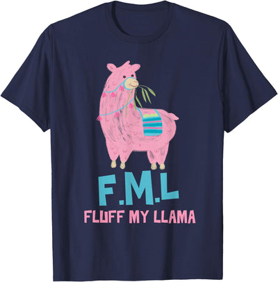 BlueTonic Animals FML Fluff My Llama Cute Animal T-Shirt