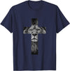Christian Faith Gift Ideas Lion Cross King Lord Jesus Bible Judah T-Shirt - Navy Blue