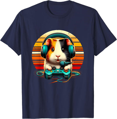 Guinea Pig Gamer Video Gaming Animal Headphone Gamepad T-Shirt