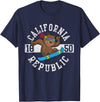 California Gift Kids Boys Girls Men Women Mom Dad California Republic Bear Snowboarder Snowboarding Snowboard T-Shirt - Navy Blue