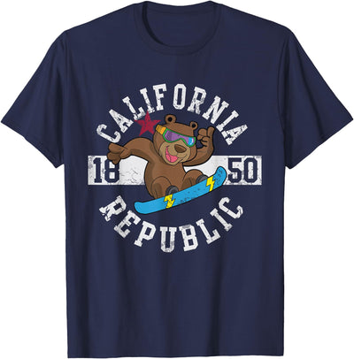 California Republic Bear Snowboarder Snowboarding Snowboard T-Shirt