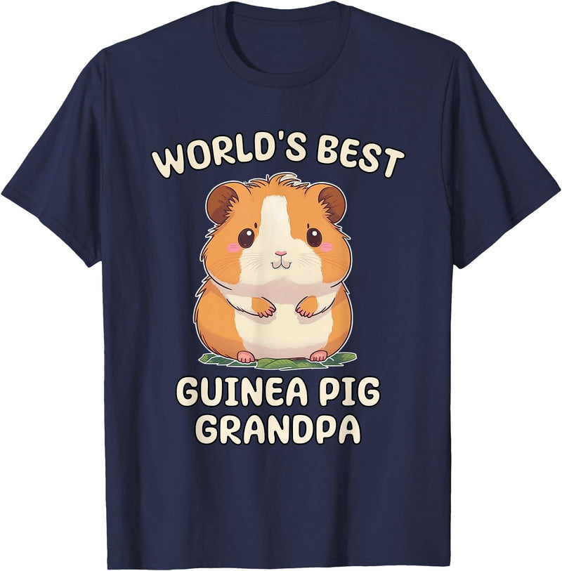 Best & Fun Guinea PIg Designs Funny World's Best Guinea Pig Grandpa Granddad T-Shirt - Navy Blue