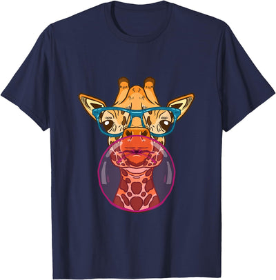 Giraffe Glases Bubblegum Funny Animal Chewing Gum Girls T-Shirt