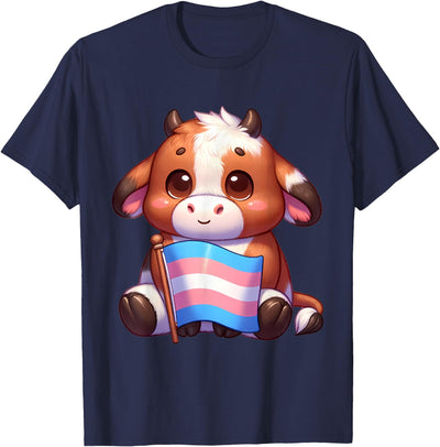 Transgender Cow Trans Pride Flag Animal Lgbtq T-Shirt