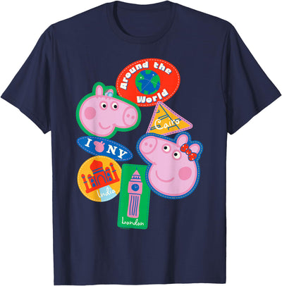 Travel Patches Around The World Cairo India London T-Shirt