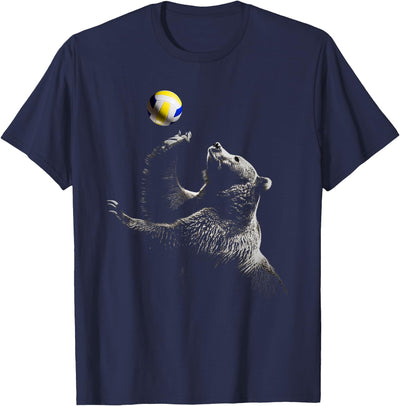 Grizzly Bear Volleyball Bump Set Spike Player T-Shirt