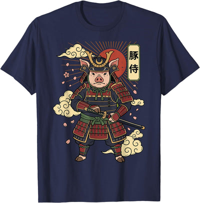 Pig Samurai Japanese Warrior T-Shirt