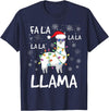 Funny Christmas Llama Shirts FA La La Llama Shirt Women Men Kids Funny Llama Christmas T-Shirt - Navy Blue