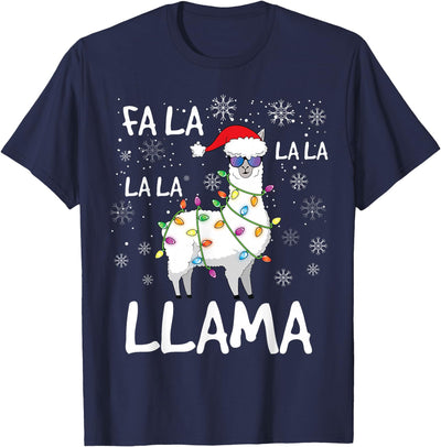Funny Christmas Llama Shirts FA La La Llama Shirt Women Men Kids Funny Llama Christmas T-Shirt