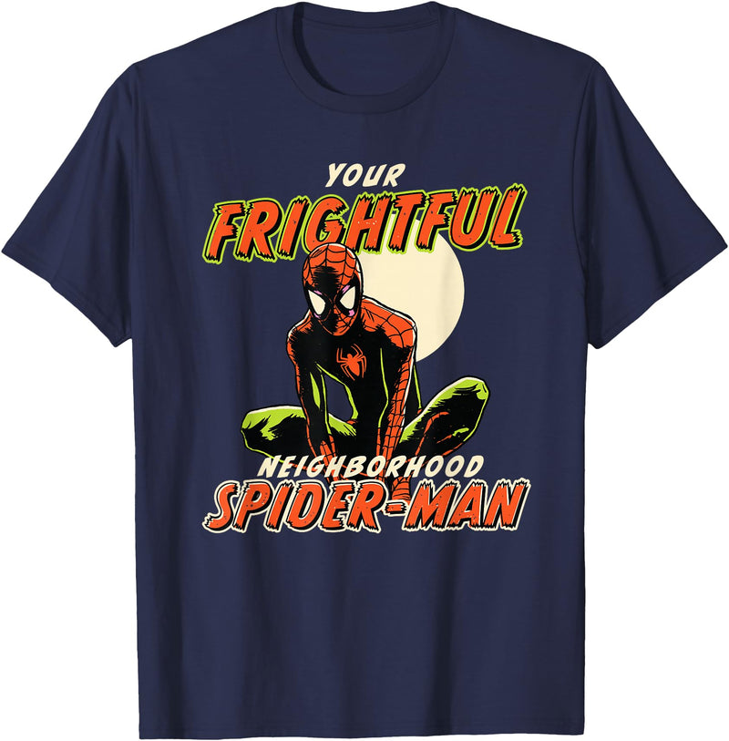Marvel Halloween Your Frightful Neighborhood Spider-Man T-Shirt - Navy Blue