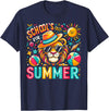 End of School Year Classroom Party Decor Gifts Schools Out For Summer Last Day Of School Boy Kids Lion T-Shirt - Navy Blue
