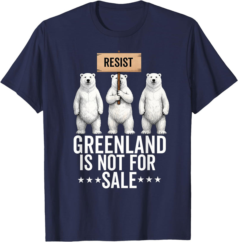 Greenland is not for sale Merch Greenland is not for Sale Polar Bear Greenland Denmark T-Shirt - Navy Blue