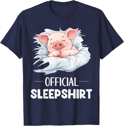 Official Sleepshirt Cute Sleeping Pig Animal Lovers Pajama T-Shirt